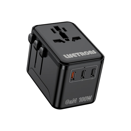 Lifetrons 100W GaN Universal Travel adapter |Fast Charge
