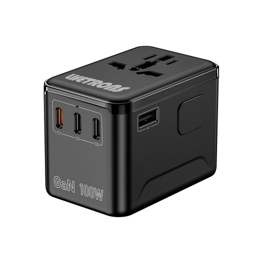 Lifetrons 100W GaN Universal Travel adapter |Fast Charge