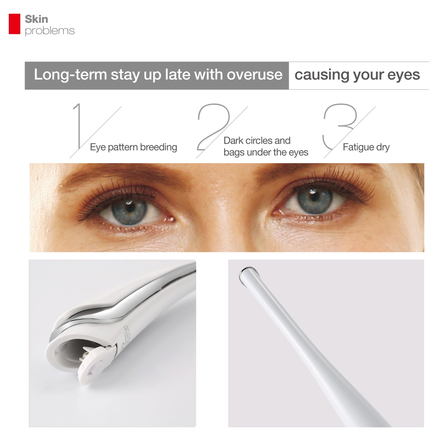 【Late Night Savior - Eye Bag & Dark Circle Remover 👀】Lifetrons EM-700 Ionic Eye Massager Pen