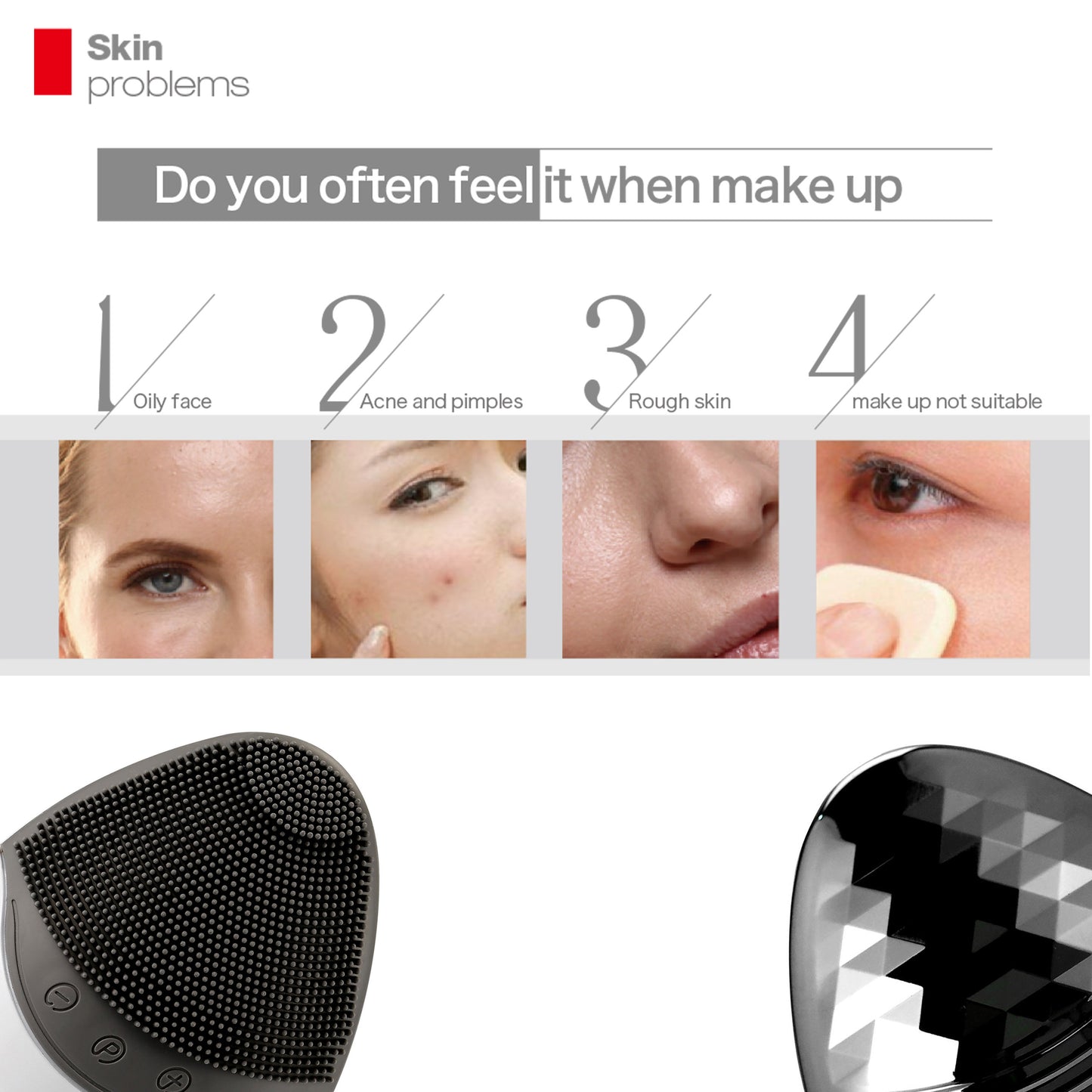 【Hypoallergenic antibacterial silicone for blackhead and blemish removal・Microcurrent lifting & importing】Lifetrons CMD-100 Sonic Deep Cleansing Device