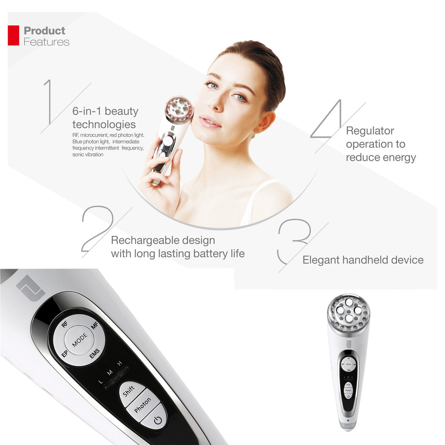 【Ultimate All-in-One Anti-Aging Beauty Device⭐】Lifetrons RP-100｜RF Radio Frequency｜EMS Microcurrent｜Electroporation Import｜Acne Red and Blue Light