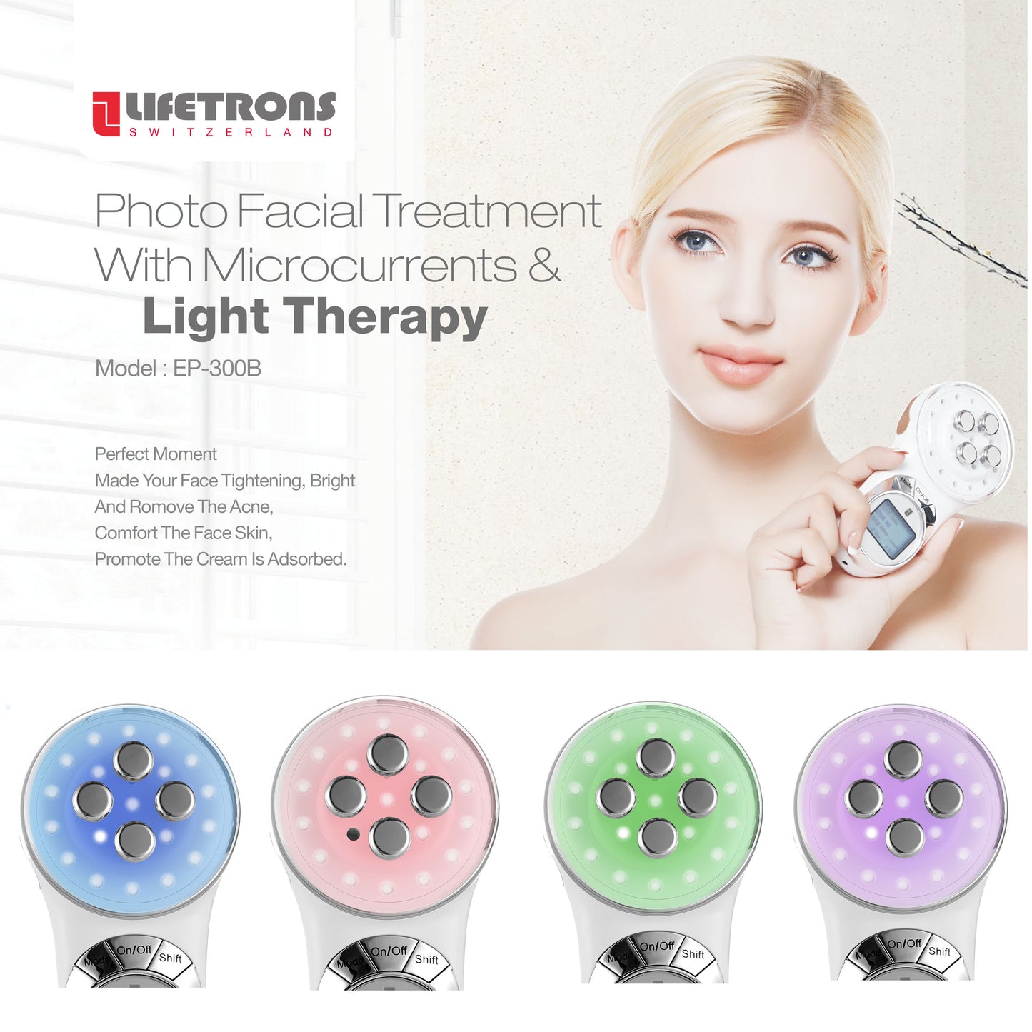 [Fade Spots & Microcurrent Tightening] Lifetrons EP-300E Microcurrent Photon Rejuvenation Device