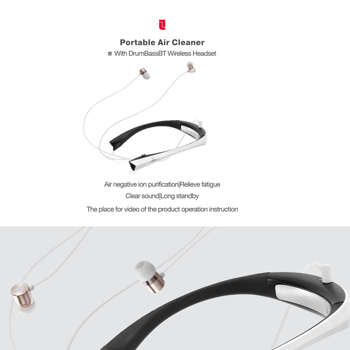 LIFETRONS | Negative Ion Air Purifying Wireless Earbuds First-ever 2-in-1 / Portable Air Purifier / Hay Fever Relief / True Wireless Earbuds EH-100