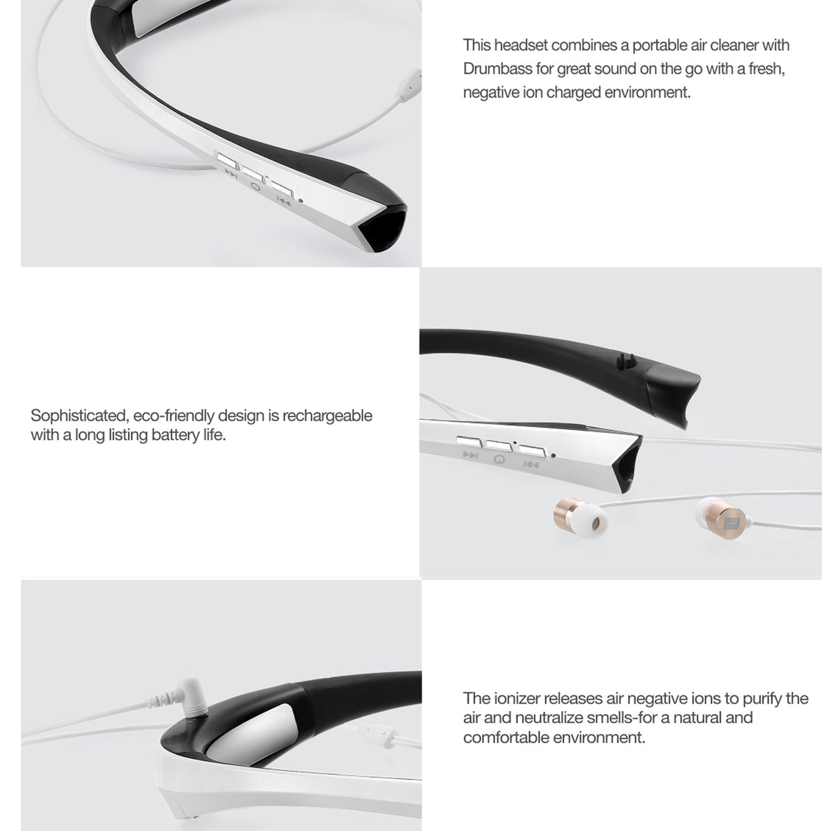 LIFETRONS | Negative Ion Air Purifying Wireless Earbuds First-ever 2-in-1 / Portable Air Purifier / Hay Fever Relief / True Wireless Earbuds EH-100