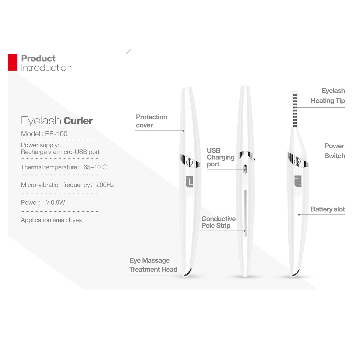 【2-in-1 Dual Effect Eyelid Enhancer】Lifetrons EE-100 Eyelash Curler | Heat Curling + Negative Ion Eye Serum Infusion