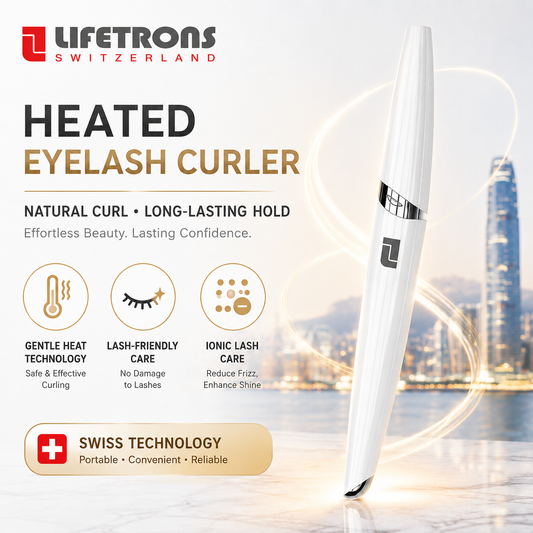 【2-in-1 Dual Effect Eyelid Enhancer】Lifetrons EE-100 Eyelash Curler | Heat Curling + Negative Ion Eye Serum Infusion