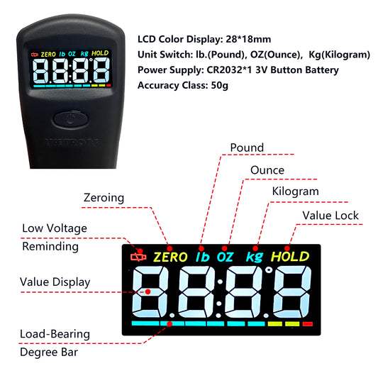Lifetrons Swiss 2-in-1 Color Display Luggage Scale (Built-in Tape Measure) FG-6020