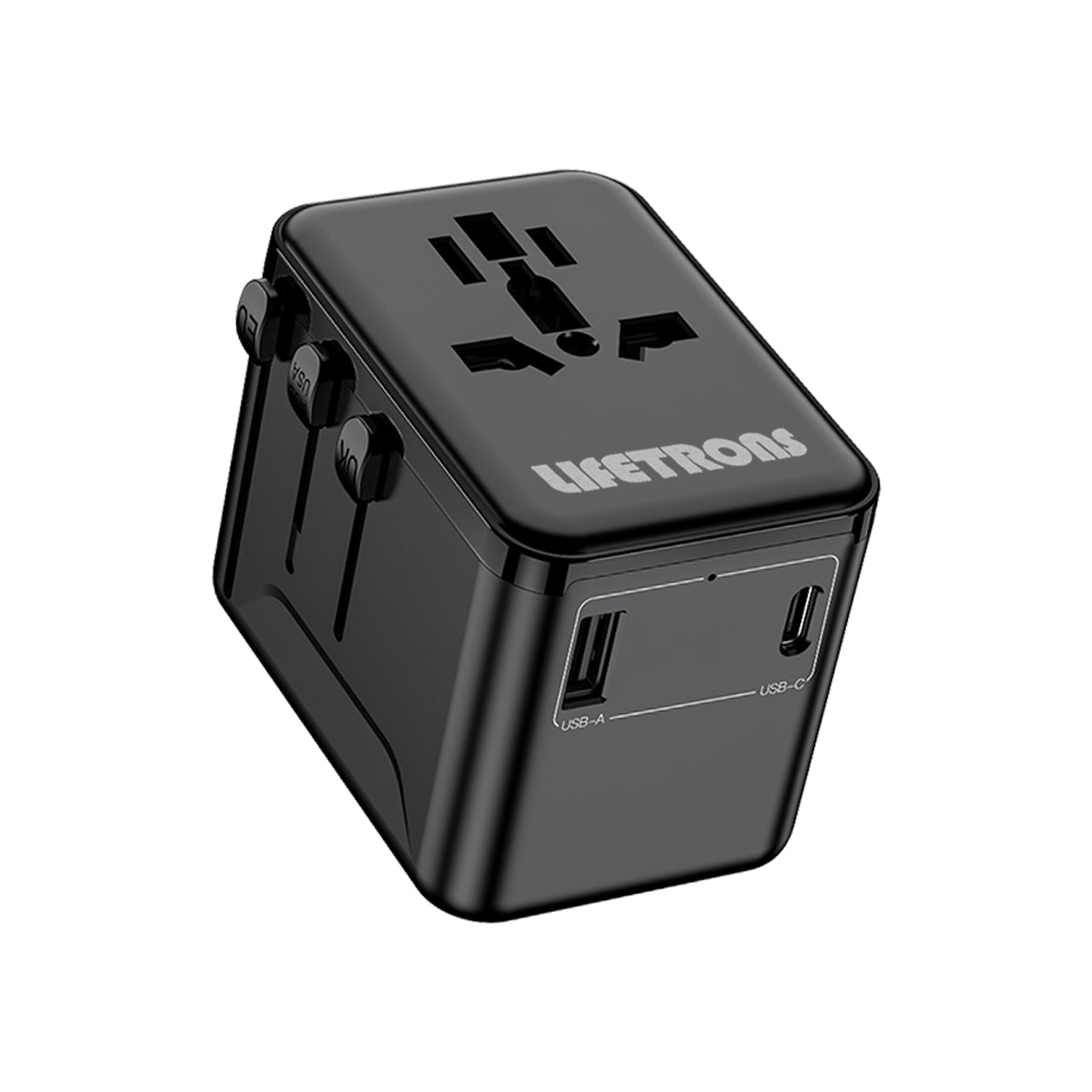 Lifetrons Universal Travel Adapter | All-in-One Plug | Multi-Port Output | Universal Charger for Phones and Cameras
