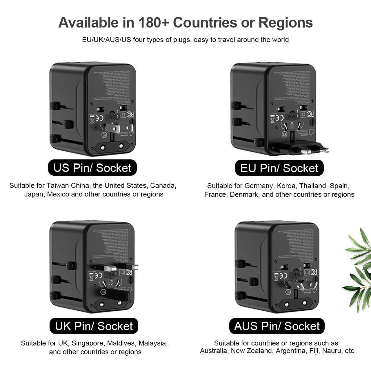 Lifetrons 100W GaN Universal Travel adapter |Fast Charge