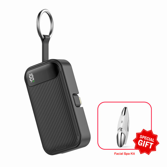 Lifetrons 5000mAh PD 22.5W Lipstick-Sized Power Bank with Built-in Cable | Ultra-Lightweight