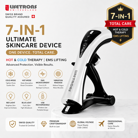 Lifetrons 7-in-1 Ultimate Anti-Aging Beauty Device TPML-100 | Microcurrent Phototherapy Hot & Cold Lift V-Face